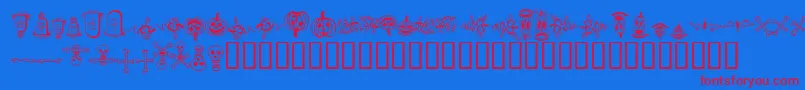 Fonte halloween borders – fontes vermelhas em um fundo azul