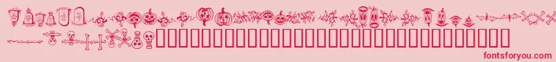halloween borders-Schriftart – Rote Schriften auf rosa Hintergrund