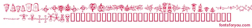 halloween borders Font – Red Fonts on White Background
