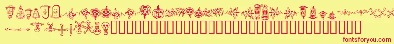 halloween borders Font – Red Fonts on Yellow Background