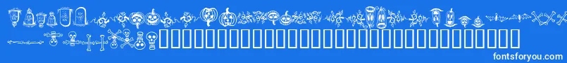 halloween borders Font – White Fonts on Blue Background