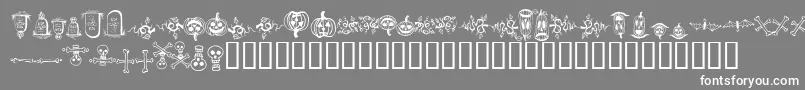halloween borders-Schriftart – Weiße Schriften auf grauem Hintergrund