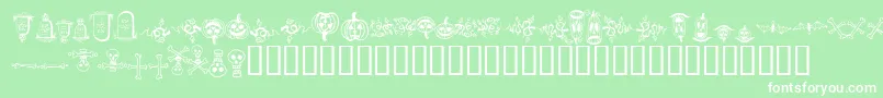 Шрифт halloween borders – белые шрифты на зелёном фоне