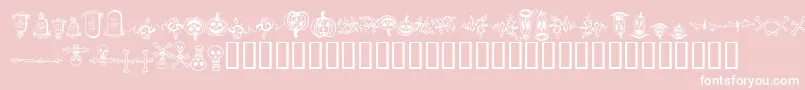 Шрифт halloween borders – белые шрифты на розовом фоне