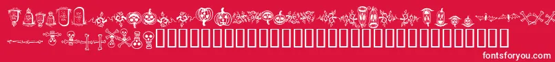 Шрифт halloween borders – белые шрифты на красном фоне