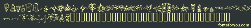 Шрифт halloween borders – жёлтые шрифты на чёрном фоне