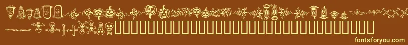 halloween borders Font – Yellow Fonts on Brown Background