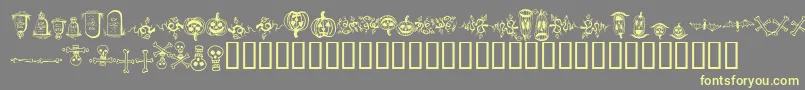 halloween borders-Schriftart – Gelbe Schriften auf grauem Hintergrund