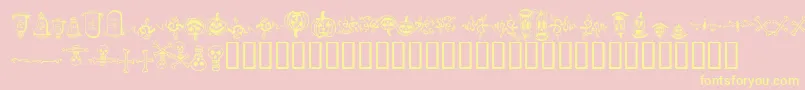 halloween borders-Schriftart – Gelbe Schriften auf rosa Hintergrund