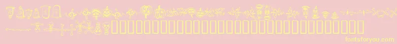 Fonte halloween borders – fontes amarelas em um fundo rosa