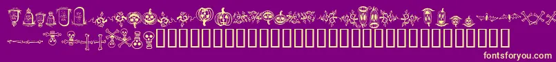 halloween borders-Schriftart – Gelbe Schriften auf violettem Hintergrund