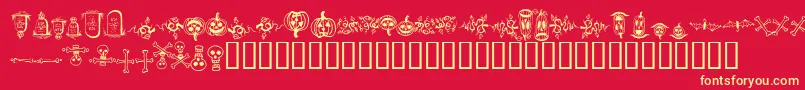 halloween borders Font – Yellow Fonts on Red Background