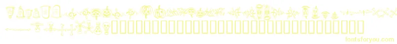 halloween borders Font – Yellow Fonts on White Background