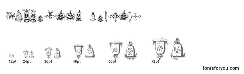 Halloween borders Font Sizes
