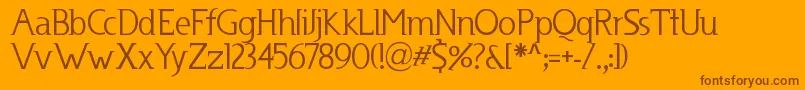 Weitere Informationen zur Usenet ffy-Schriftart Usenet ffy-Schriftart – Braune Schriften auf orangefarbenem Hintergrund