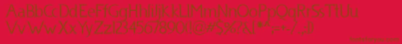 Fonte Usenet ffy – fontes marrons em um fundo vermelho