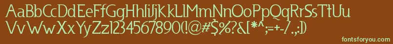 Usenet ffy Font – Green Fonts on Brown Background