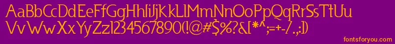 Usenet ffy Font – Orange Fonts on Purple Background