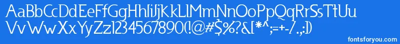 Fonte Usenet ffy – fontes brancas em um fundo azul