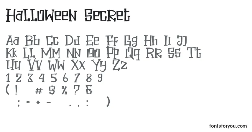 Fuente Halloween Secret - alfabeto, números, caracteres especiales