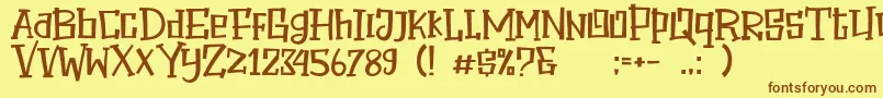 Halloween Secret Font – Brown Fonts on Yellow Background