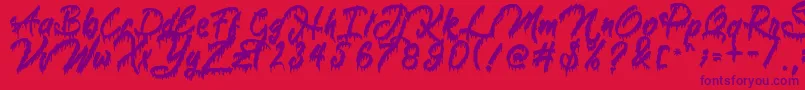 HALLOWEEN STORY Font – Purple Fonts on Red Background