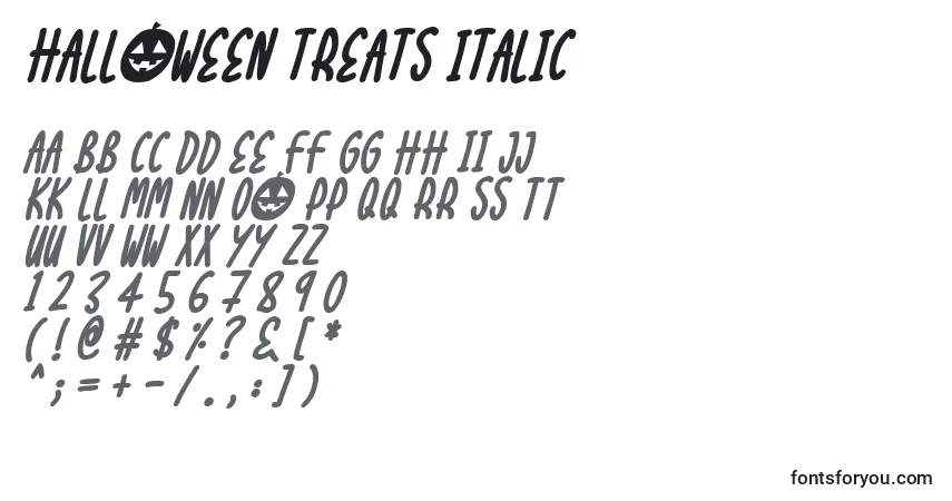 Fuente Halloween Treats Italic - alfabeto, números, caracteres especiales