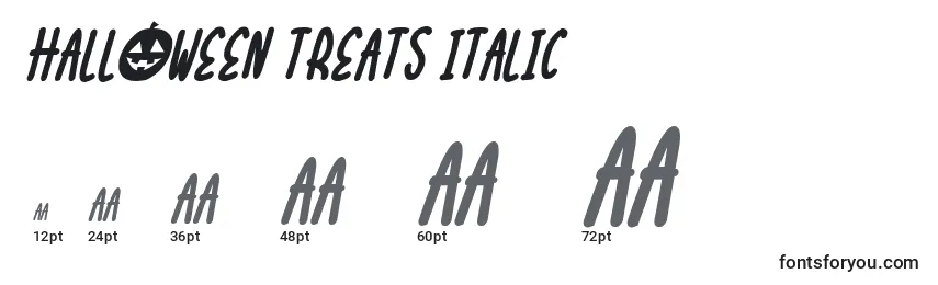 Größen der Schriftart Halloween Treats Italic