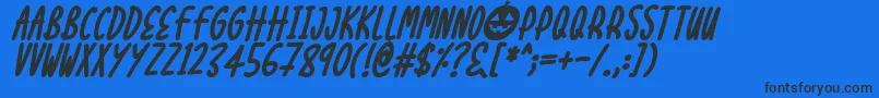 Halloween Treats Italic Font – Black Fonts on Blue Background