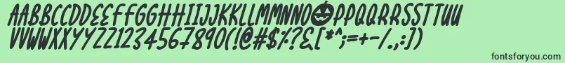 Halloween Treats Italic-Schriftart – Schwarze Schriften auf grünem Hintergrund