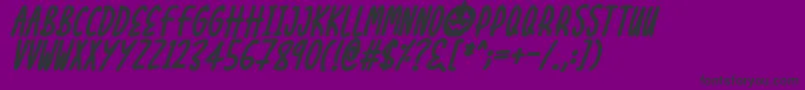 Fonte Halloween Treats Italic – fontes pretas em um fundo violeta