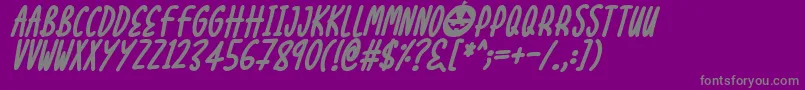 Halloween Treats Italic Font – Gray Fonts on Purple Background