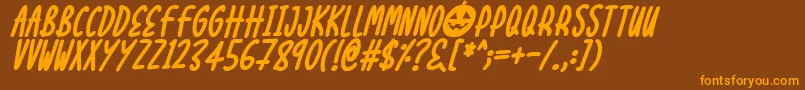 Halloween Treats Italic Font – Orange Fonts on Brown Background