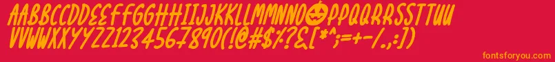 Halloween Treats Italic Font – Orange Fonts on Red Background