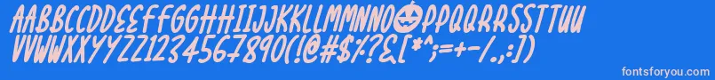 fuente Halloween Treats Italic – Fuentes Rosadas Sobre Fondo Azul