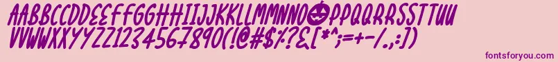 Шрифт Halloween Treats Italic – фиолетовые шрифты на розовом фоне