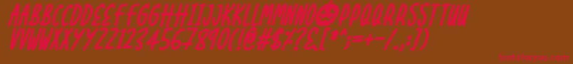Halloween Treats Italic Font – Red Fonts on Brown Background