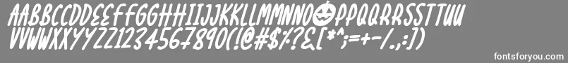 Halloween Treats Italic Font – White Fonts on Gray Background