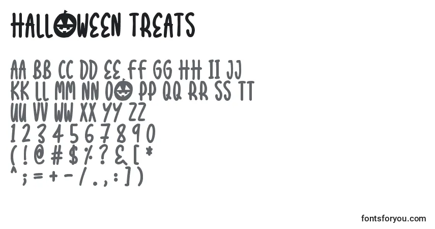 Шрифт Halloween Treats – алфавит, цифры, специальные символы