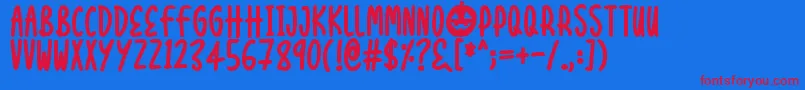 Halloween Treats Font – Red Fonts on Blue Background