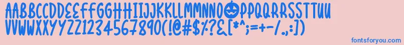 フォントHalloween Treats – ピンクの背景に青い文字