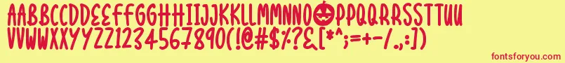 Halloween Treats Font – Red Fonts on Yellow Background