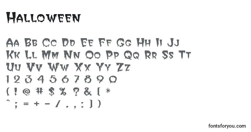 Шрифт Halloween (128899) – алфавит, цифры, специальные символы
