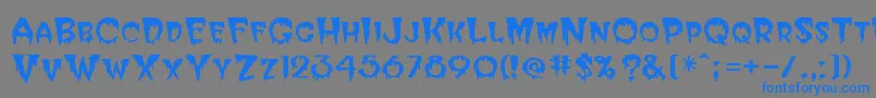 Halloween Font – Blue Fonts on Gray Background