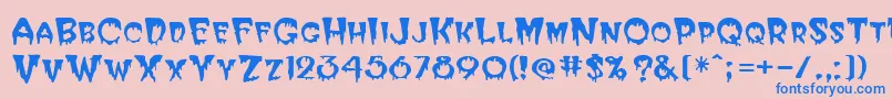 Halloween Font – Blue Fonts on Pink Background