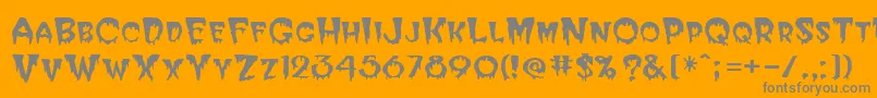 Halloween-Schriftart – Graue Schriften auf orangefarbenem Hintergrund