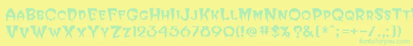 Halloween Font – Green Fonts on Yellow Background