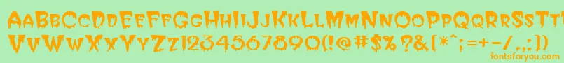 Halloween Font – Orange Fonts on Green Background