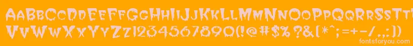 Halloween Font – Pink Fonts on Orange Background