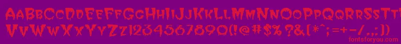 Halloween-Schriftart – Rote Schriften auf violettem Hintergrund